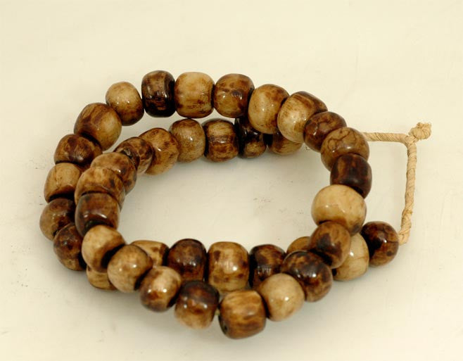 Dark Round Bone Bead Strand BA-B02B