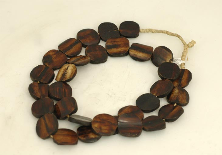 Dark Disc Bone Bead Strand BA-B08B