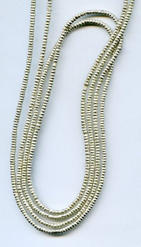 Ethiopian White Metal Seed Bead Strand BA-ME2