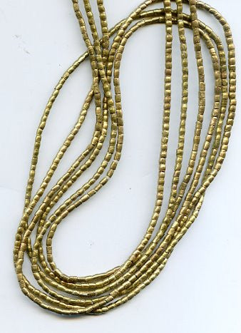 Ethiopian Brass Short Tube Seed Bead Strand BA-ME3B