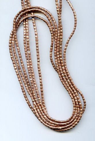 Ethiopian Copper Short Tube Seed Bead Strand BA-ME3C