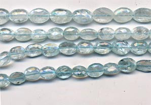 Aquamarine Faceted Oval Beads BAQF408DA