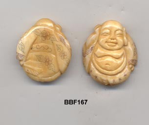 Flat Buddha Bone Bead BBF167