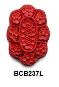 Large Scallop Cinnabar Bead BCB237L