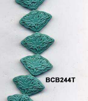 Lotus Flower Cinnabar Bead BCB244T