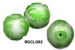 Carved Peking Glass Bead Fish, Frog & Turtle 28mm  BGC - 5 Styles