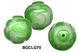Carved Peking Glass Beads Salamander 28mm BGC70 - 3 Colors