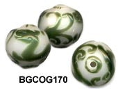 20mm Dragon Carved Glass Bead BGC170 - 4 Colors