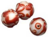 20mm Dragon Carved Glass Bead BGC170 - 4 Colors