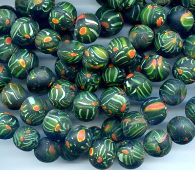 18mm Dark Green Glass Bead BGH732F