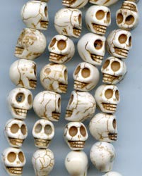 White Skull Beads Strand