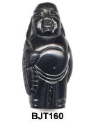 Jet Carved Standing Buddha Bead BJT160