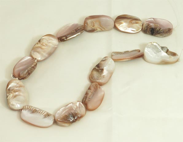 Pink Mother of Pearl Pebble Shape Beads BK709