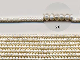 Extra Small White Pearl Nugget Beads Strand BPL174WH