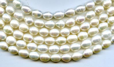 Natural White Oval Pearl Beads Strand BPL201WH