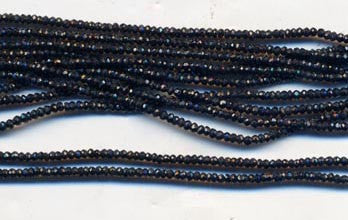 2.5mm Black Spinel Faceted Roundells