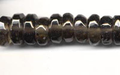 Smokey Quartz Faceted Rondell Bead Strand BQMD06