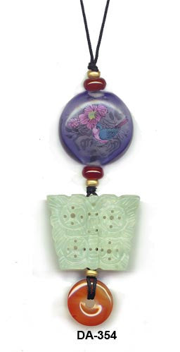 Soo chow jade butterfly pendant