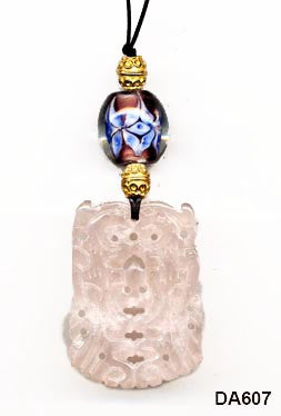 Rose Quartz Double Phoenix Pendant