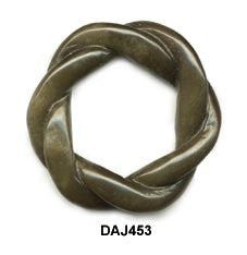 Large Round Rope Soo Chow Jade Pendant Bead - 3 Colors
