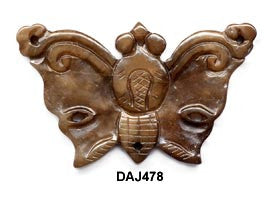 Butterfly Soo Chow Jade Pendant Bead - 3 Colors