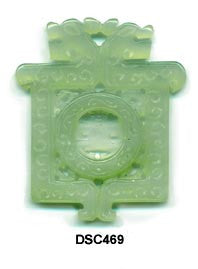 Square Double Dragon w/ Man Soo Chow Jade Pendant Bead - 3 Colors