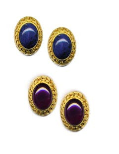 Oval Filigree Vermeil Clip On Earrings