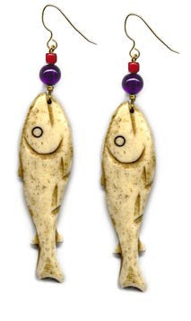 Bone Fish Earrings of America Northwest Native Designs