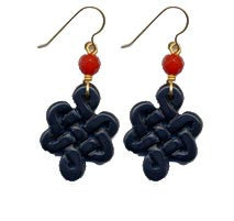 Black Eternal Knot Onyx Earrings