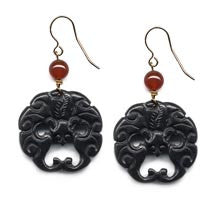 Black Bat Onyx Earrings