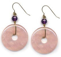 Rose Quartz Pi Disc Earrings