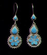 Afghan Silver Double Drop Earrings