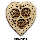 Moghal Heart Floral Bone Pendant Bead FBM563