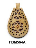 Moghal Teardrop Floral Bone Pendant Bead FBM564