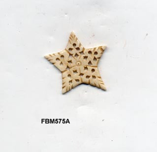 Moghal Star Floral Bone Pendant Bead FBM575