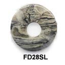 Pi Disc 28mm Silver Leaf Jasper