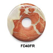 Pi Disc 40mm Flower Jasper