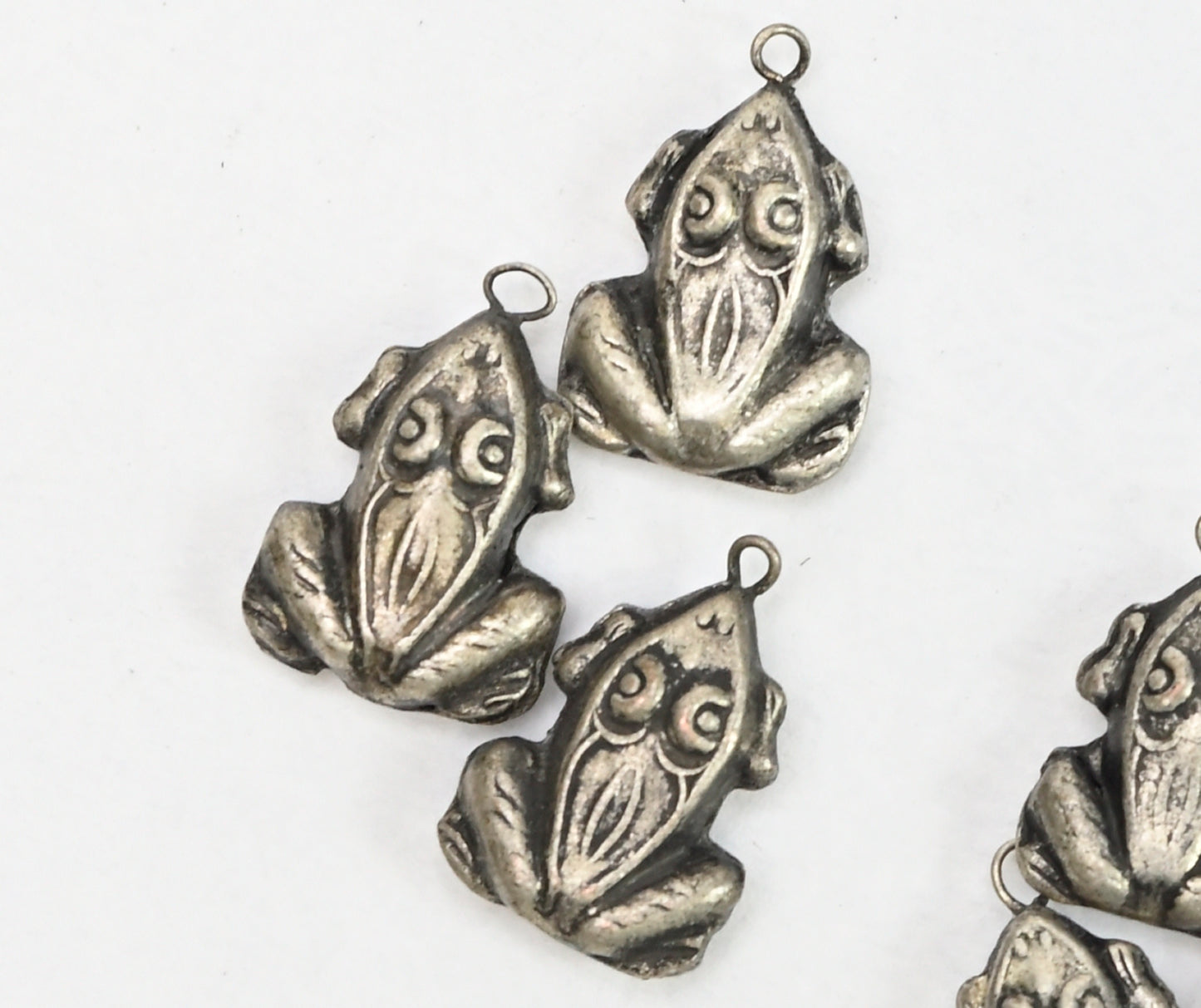 Silver Plated Metal Frog Charm FM186S - 3 Sizes