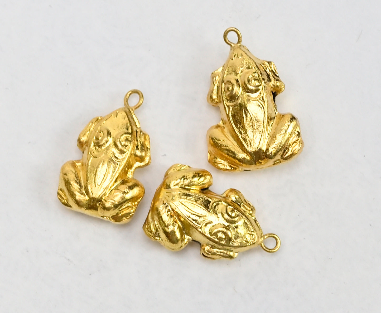 Gold Plated Metal Frog Charm FM186G - 3 Sizes