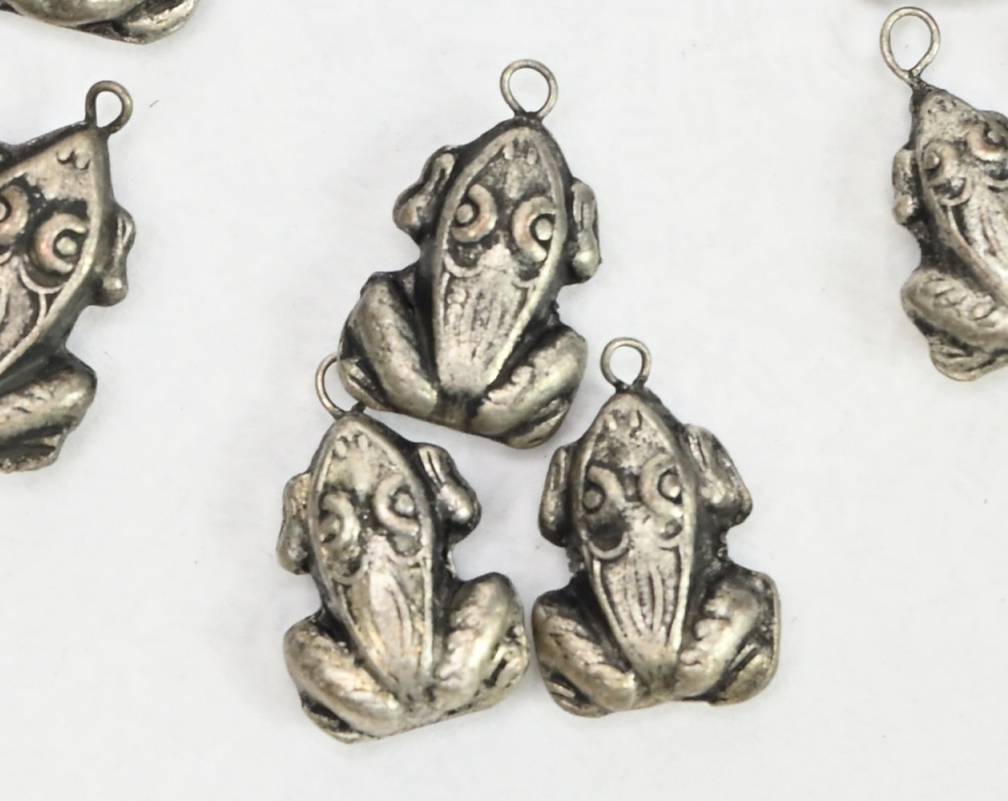 Silver Plated Metal Frog Charm FM186S - 3 Sizes