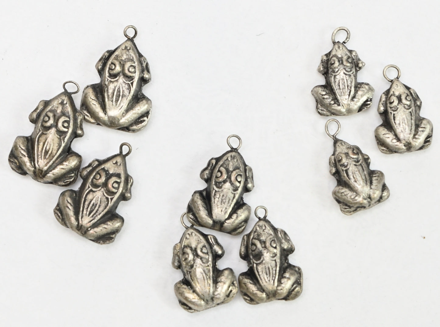 Silver Plated Metal Frog Charm FM186S - 3 Sizes