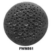 Moghal Round Floral Ebony Pendant Bead FWM561