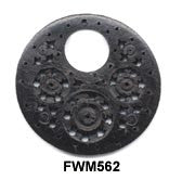 Moghal Disc Floral Ebony Pendant Bead FWM562