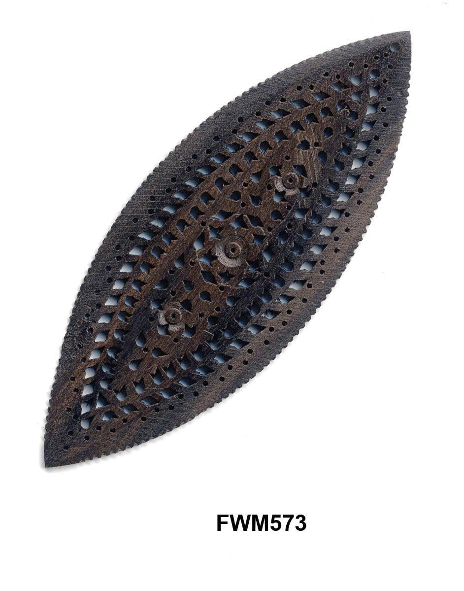 Moghal Large Almond Ebony Pendant Bead FWM573