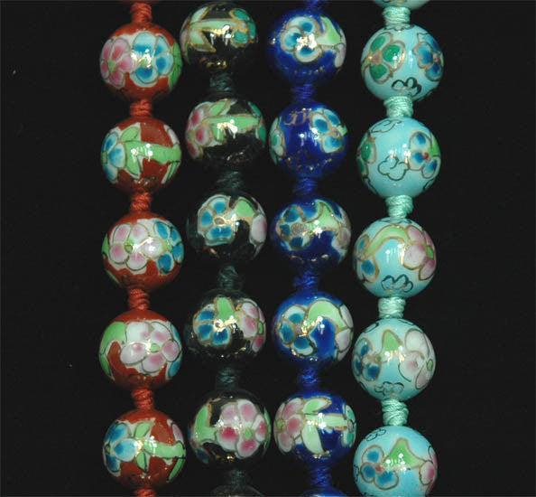 Porcelain Cloisonne Flower Round Necklace