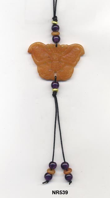 Red aventurine butterfly pendant