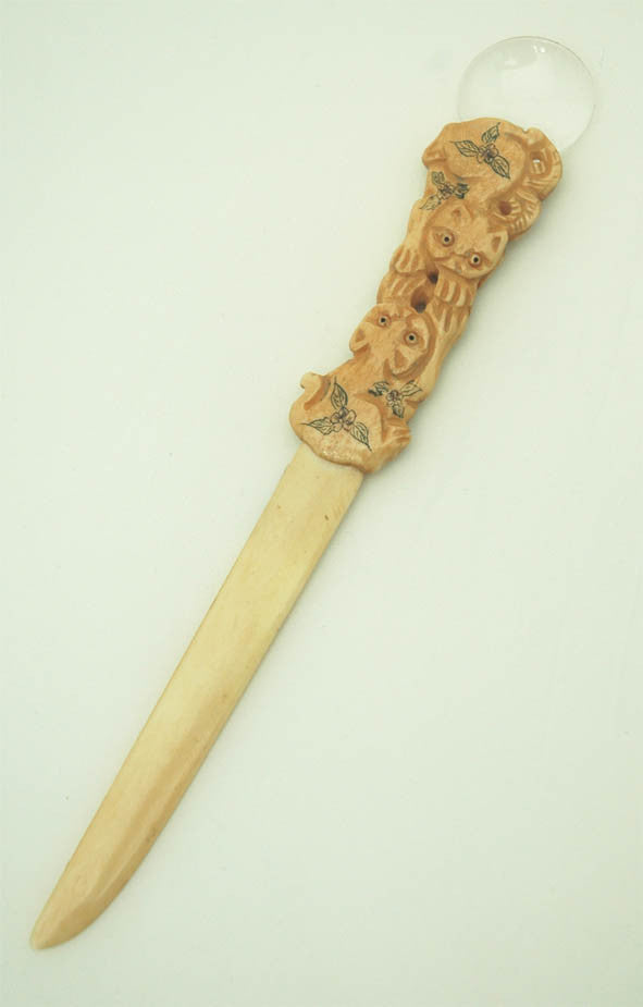 Cat Carving w/ Magnifyer Letter Opener