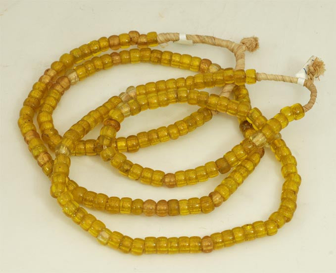 African Light Amber Glass Padre Bead  BA-P17