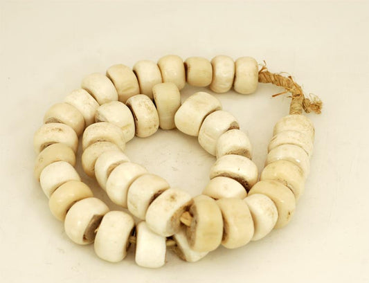 White Round Bone Bead Strand BA-B02W