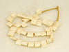 White Flat Bone Bead Strand BA-B06W